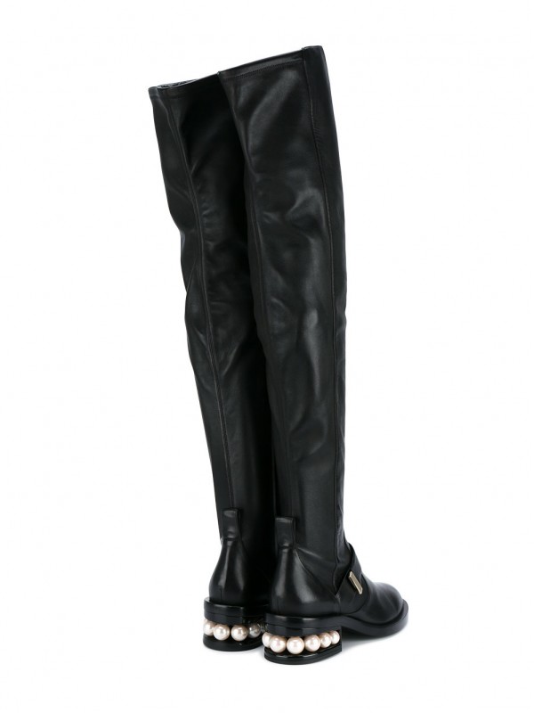 Nicholas Kirkwood Black Casati Pearl Boots  Pearl boots, Kirkwood, Leather  biker boots